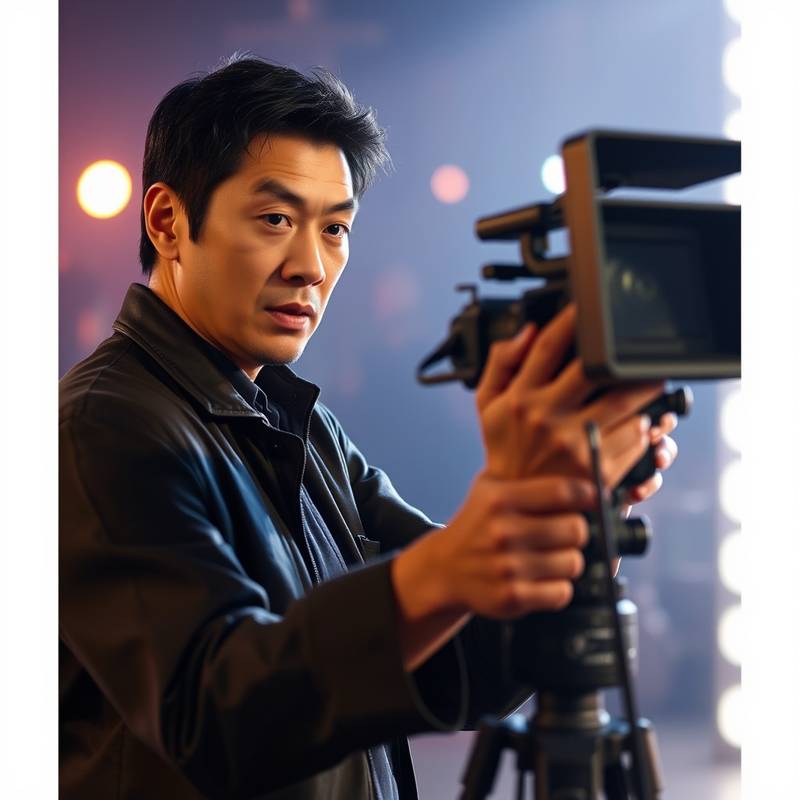Photo of James Lee filming a scene
